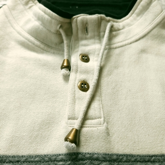 Vintage 90s Saugatuck Dry Goods Black Grey Quilted Pull Over Sweatshirt sz XL - Picture 5 of 5